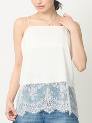 【追加生産決定！】サテン裾レースキャミソール