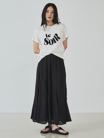 甘編み天竺ロゴTシャツ