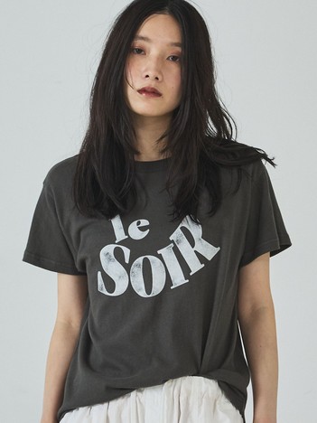 甘編み天竺ロゴTシャツ
