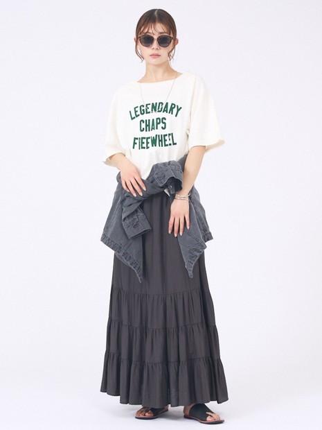 【2WAY】ピグメントオフショルダーロゴTシャツ