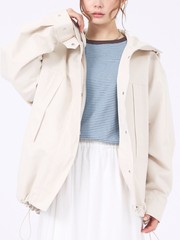 【春アウター】フーデッドブルゾン