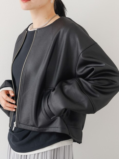 ソフトレザーライクジップブルゾン｜abahouse mavie / アバハウス マヴィ