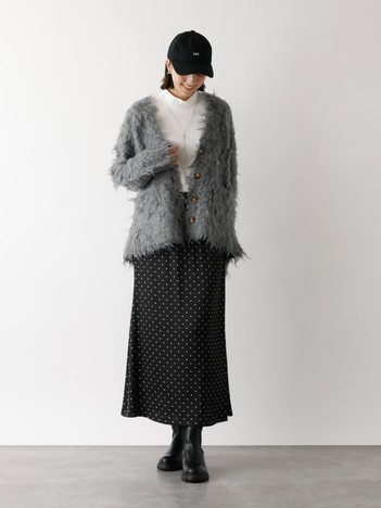 シャギー起毛カーディガン