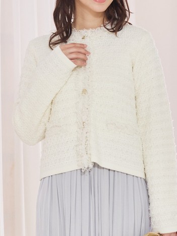 ツィードニットジャケット