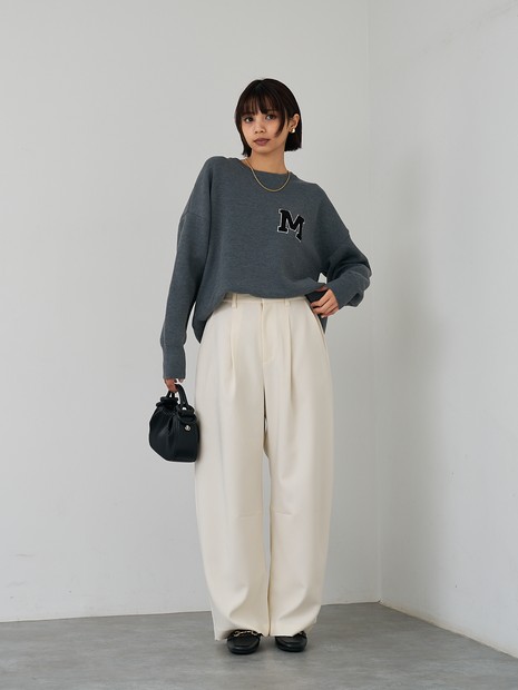 【後ろウエストゴム】ダブルクロスカーブパンツ