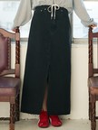 【前後スリット】Aラインデニムロングスカート/ハイウエスト/スタイルアップ/春服/夏服