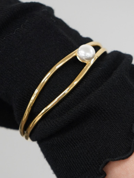 NOVA】サージカルステンレス淡水パールバングル｜abahouse mavie