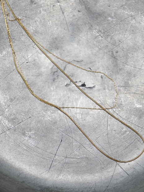 【NOVA】サージカルステンレダブルチェーンネックレス