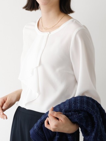 【セミオケ】ジョーゼットフリルブラウス