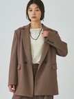 チェックダブルテーラードジャケット（裏地付き）